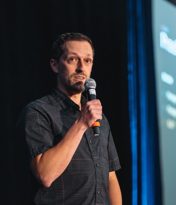 Team member presenting at the AI workshop