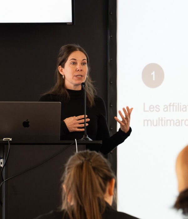 Team member presenting at a Mirego Session