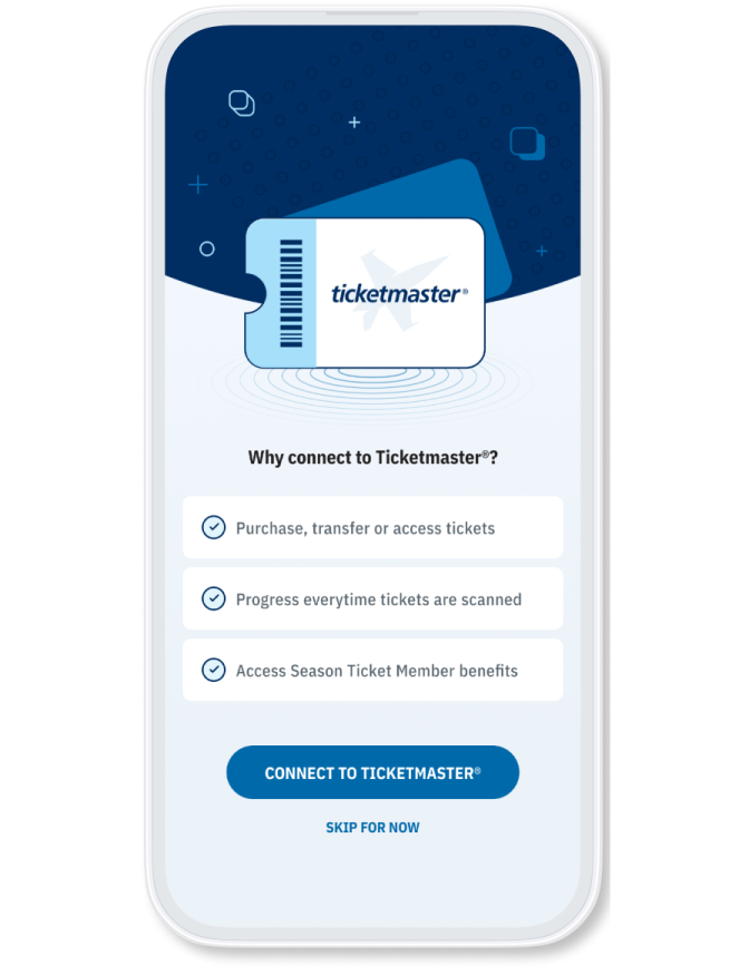 Ticketmaster login interface