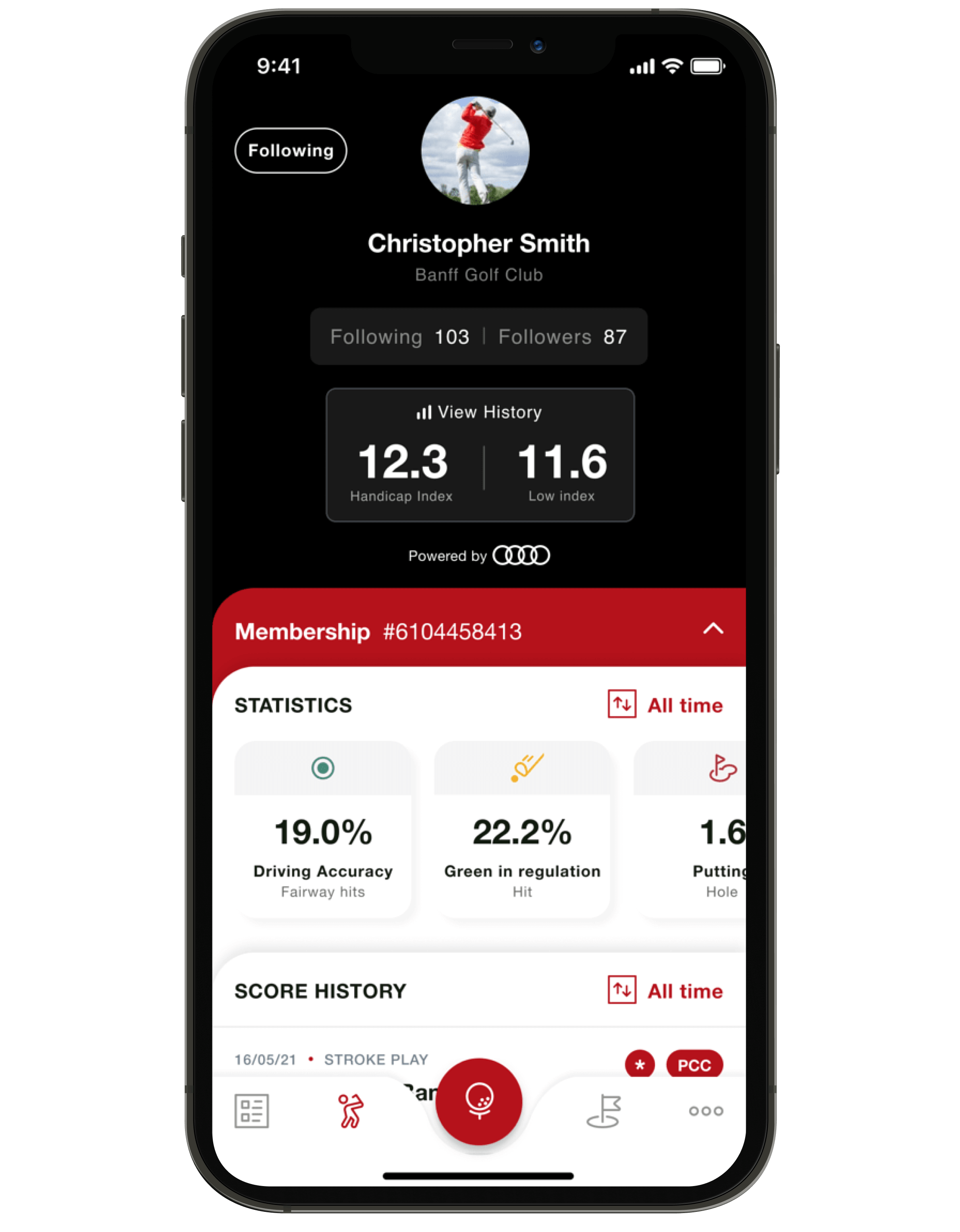 User profile interface
