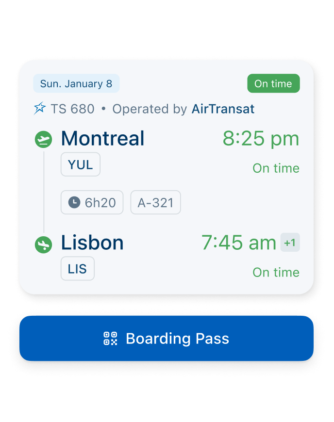 Flight status card