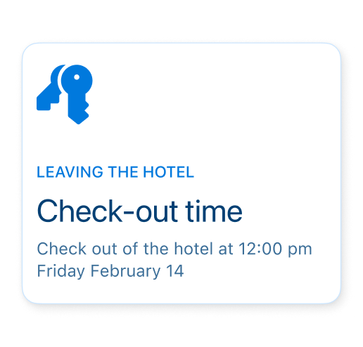 Leaving the hotel card
