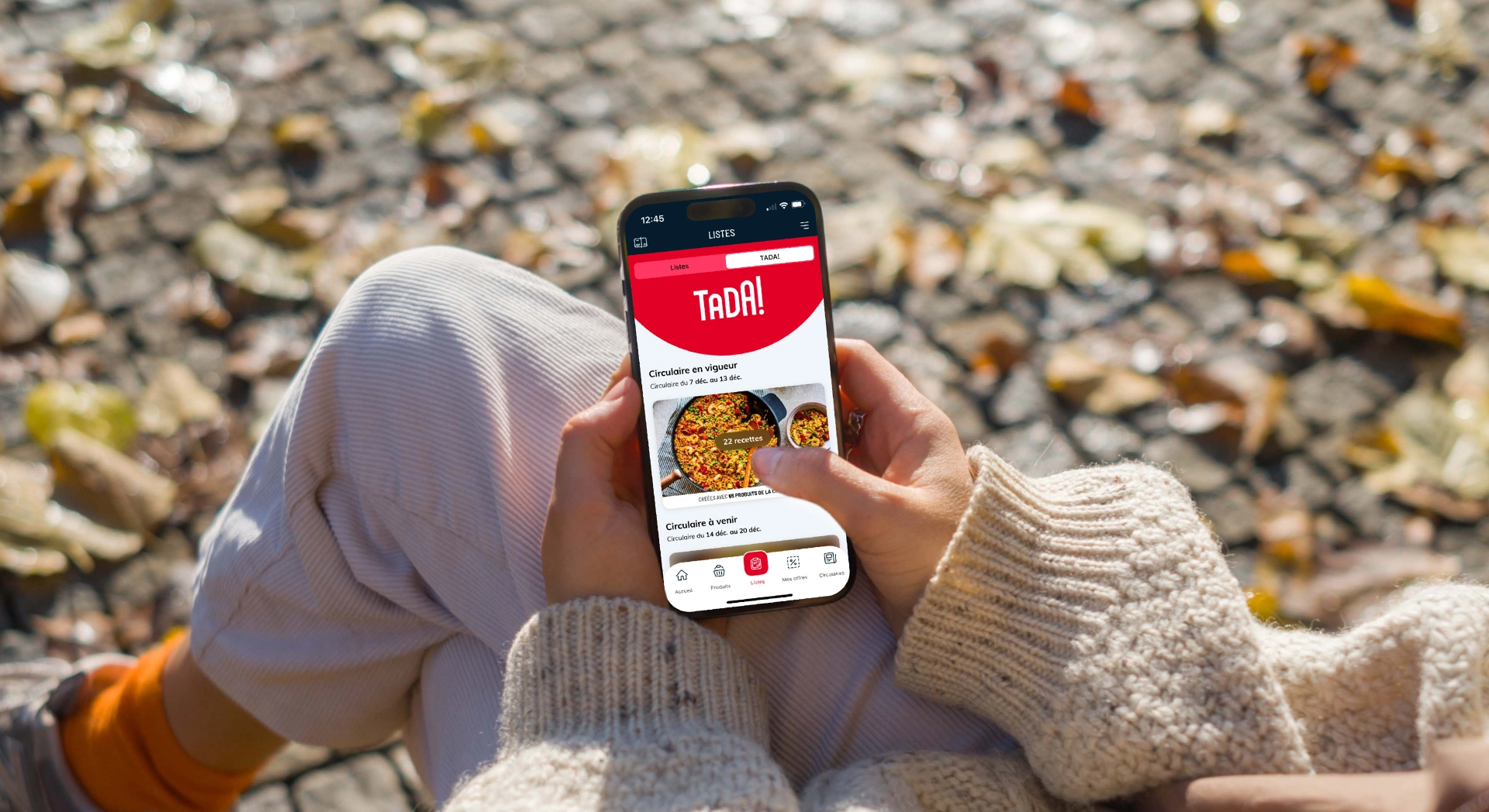 Écran TADA de l'application mobile d'IGA