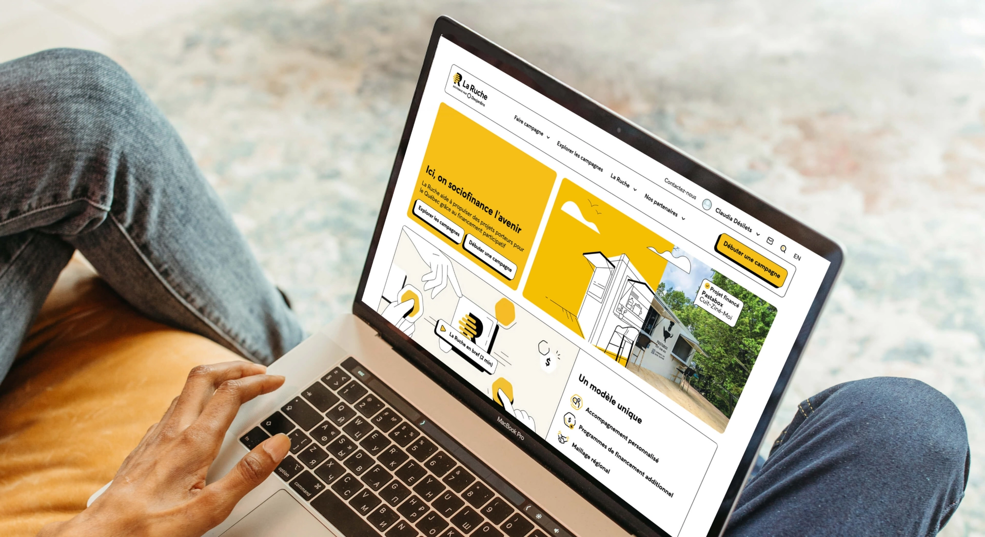 Interface de la plateforme de financement participatif La Ruche