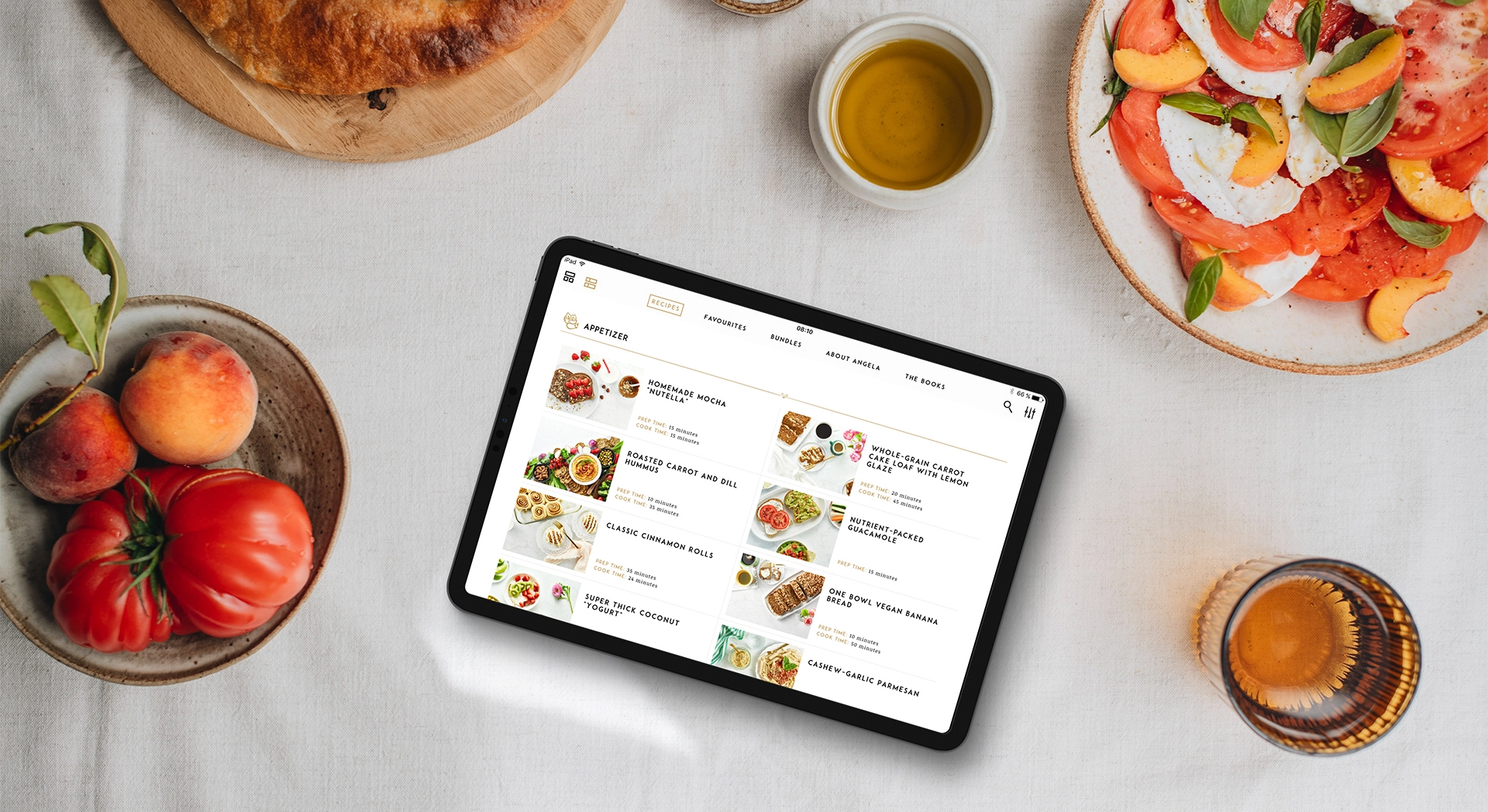 Oh She Glows app recipe library iPad screen