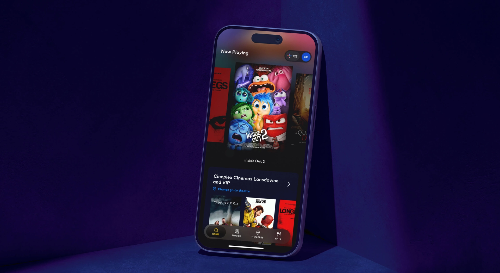 Cineplex mobile application interface