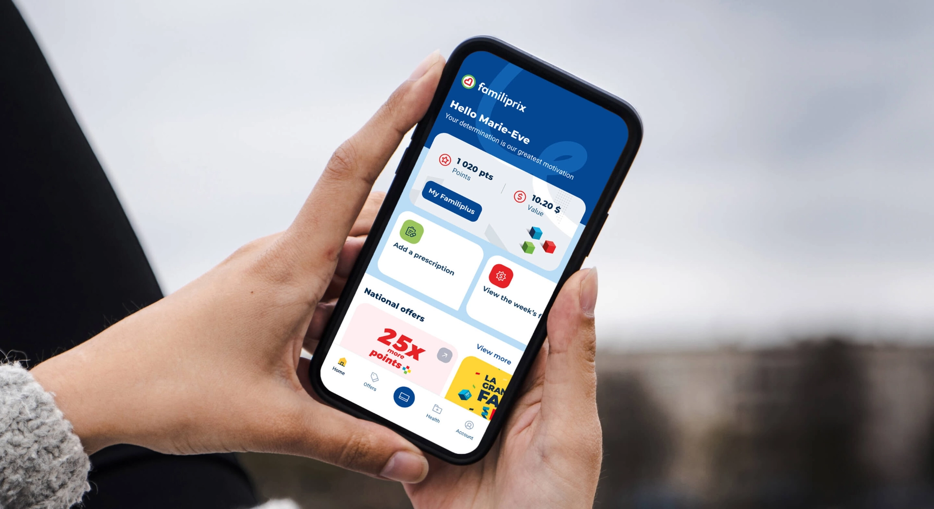 Familiprix mobile app interface