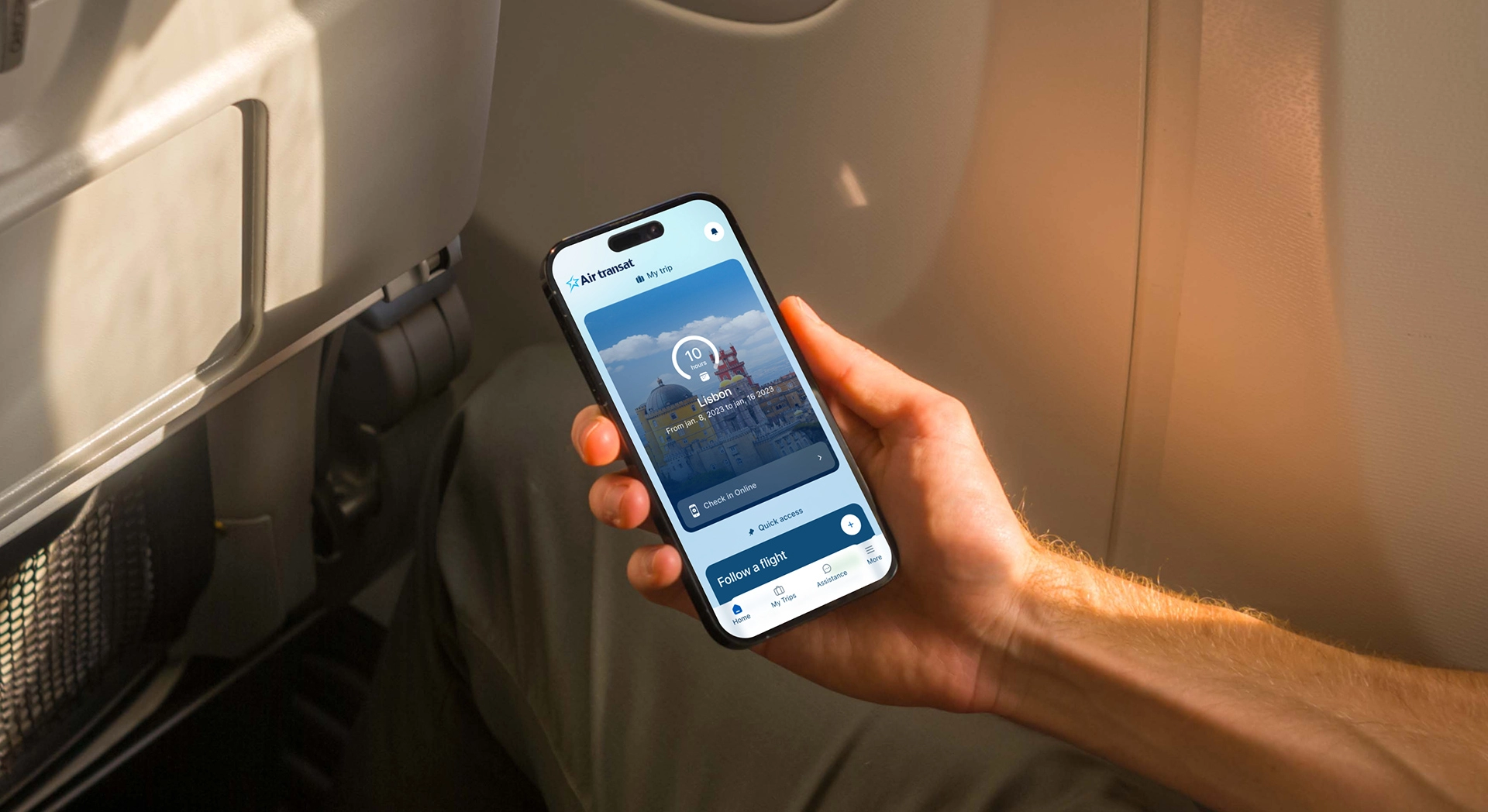 Air Transat mobile app interface