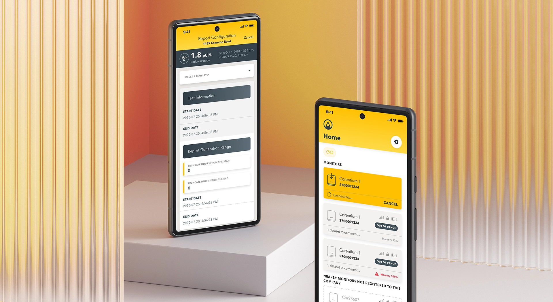 Airthings Corentium Pro app interface