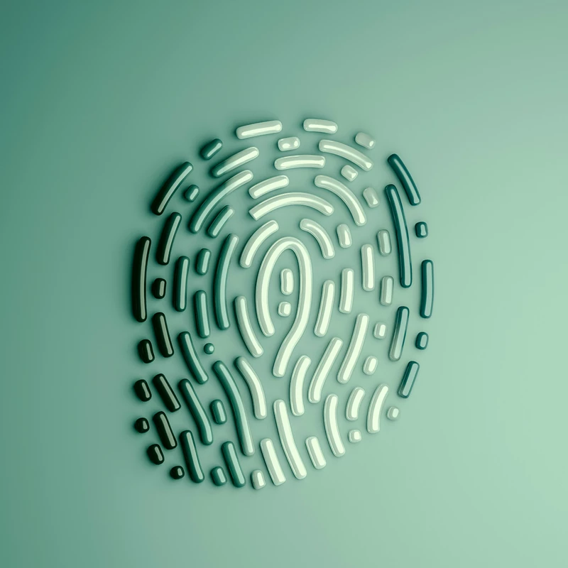 Green fingerprint in 3D