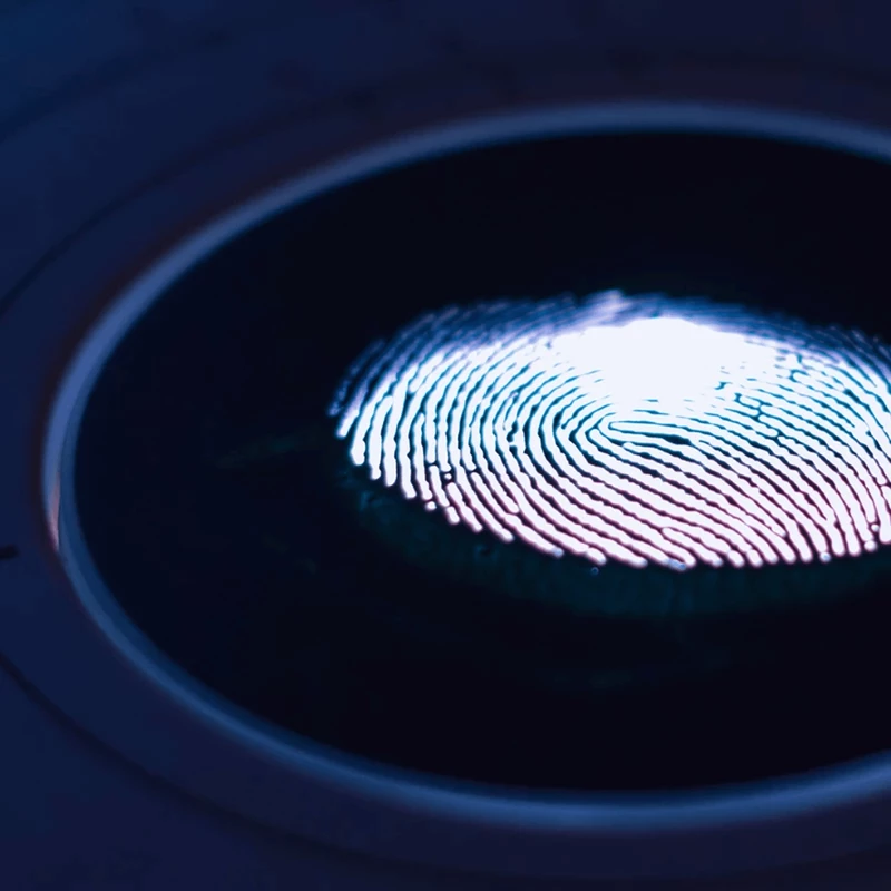 Fingerprint photo, demonstrating the security aspect