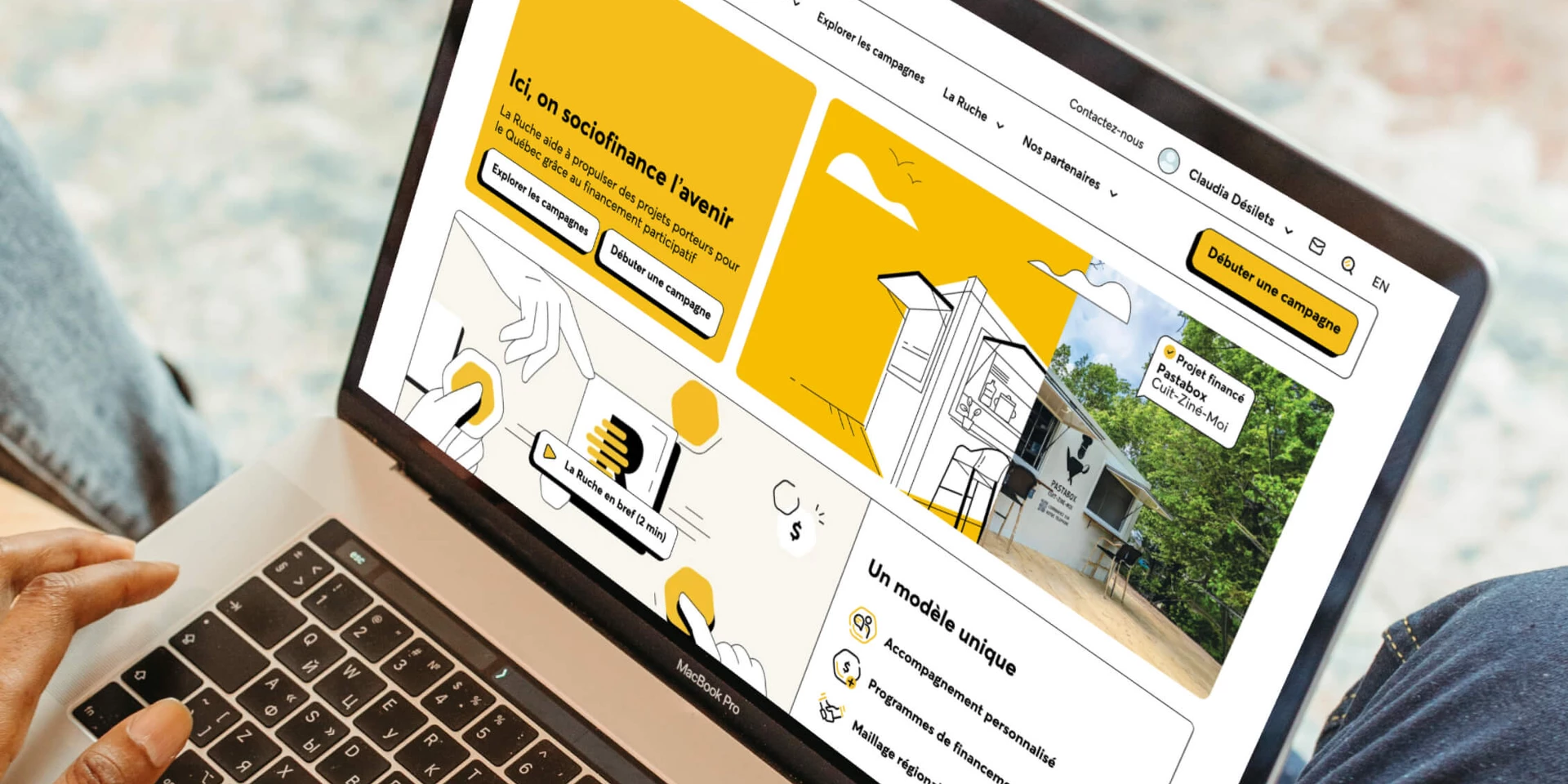 Interface de la plateforme de financement participatif La Ruche