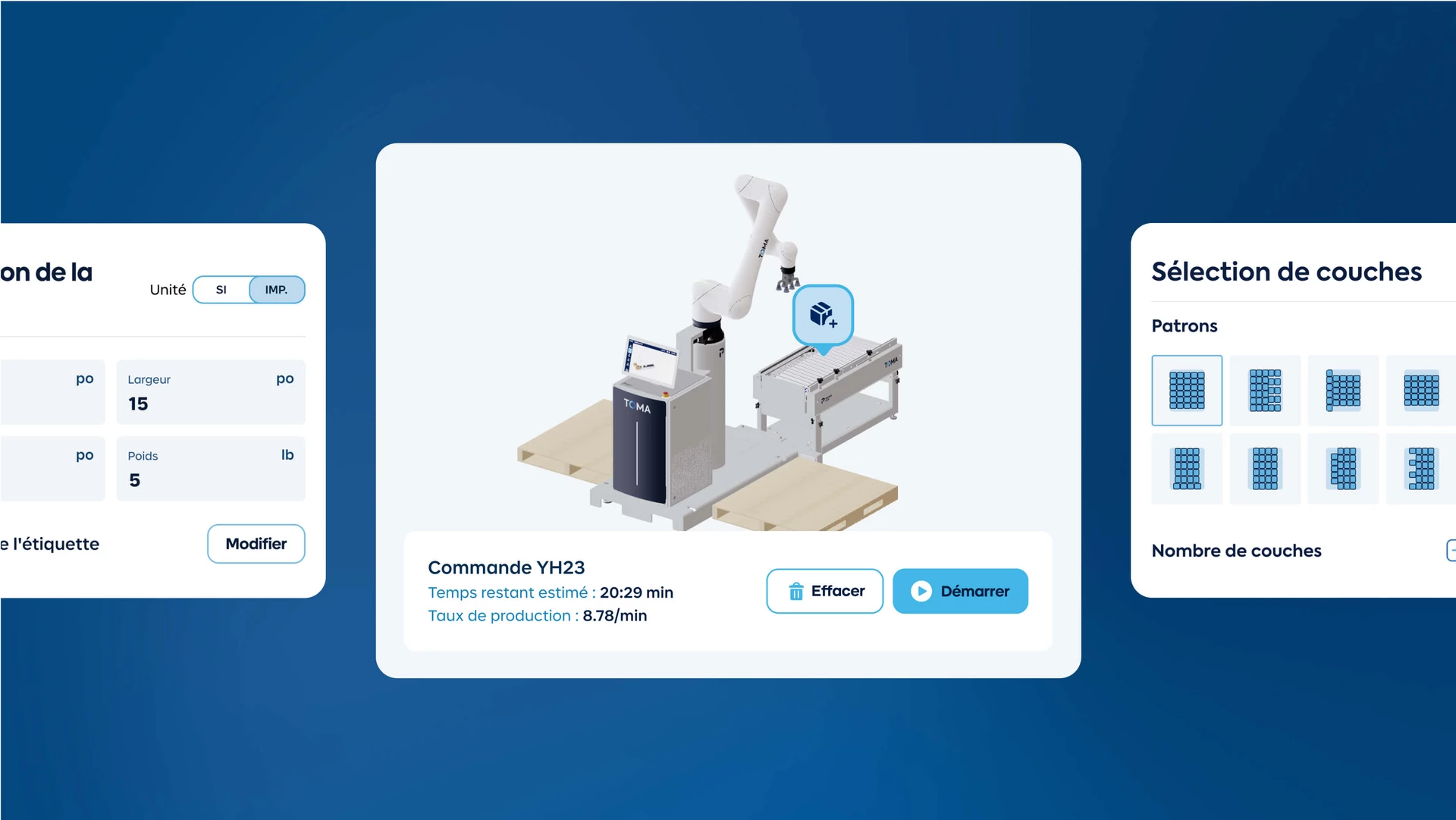 Divers interfaces de l'écosystème de TOMA