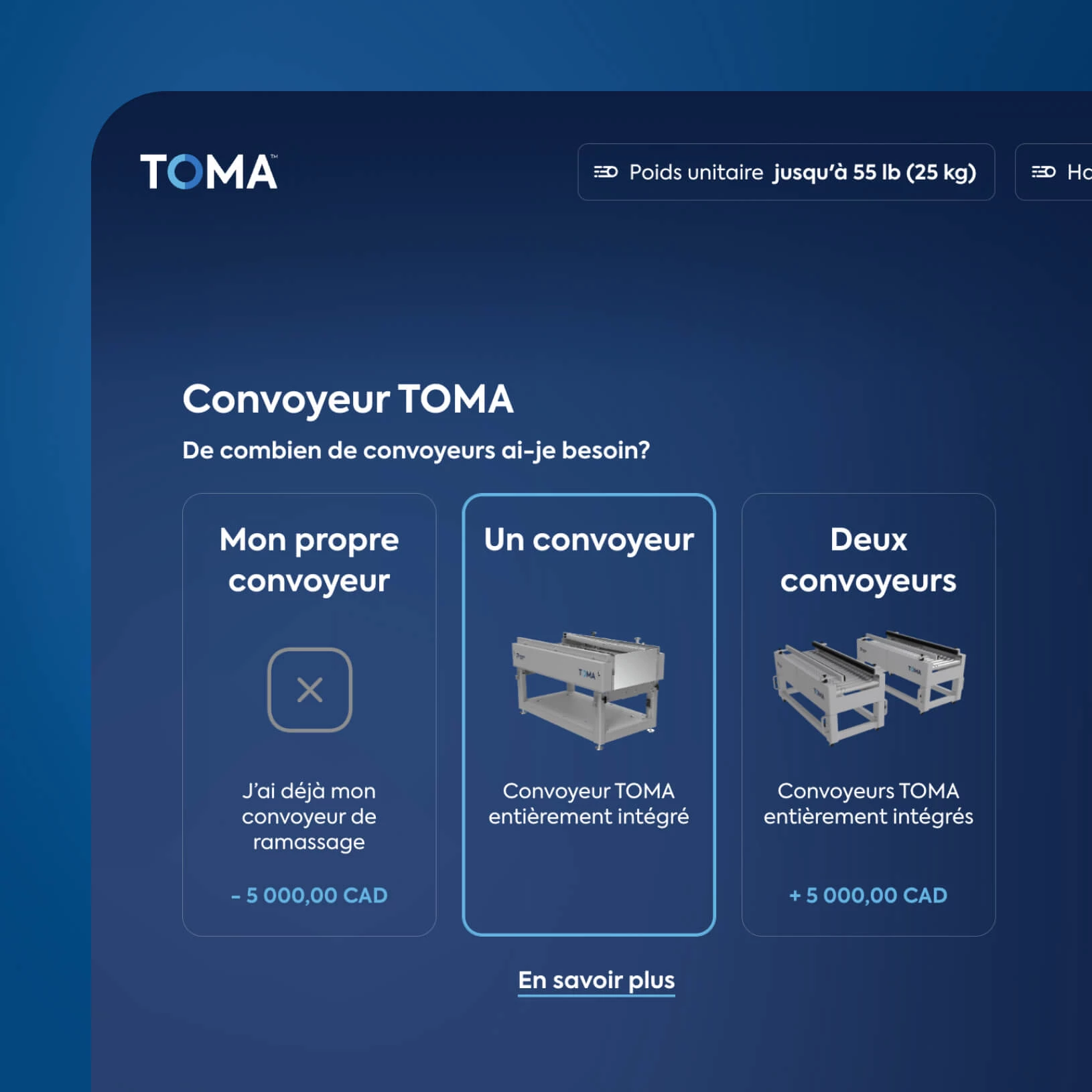 Interface du configurateur