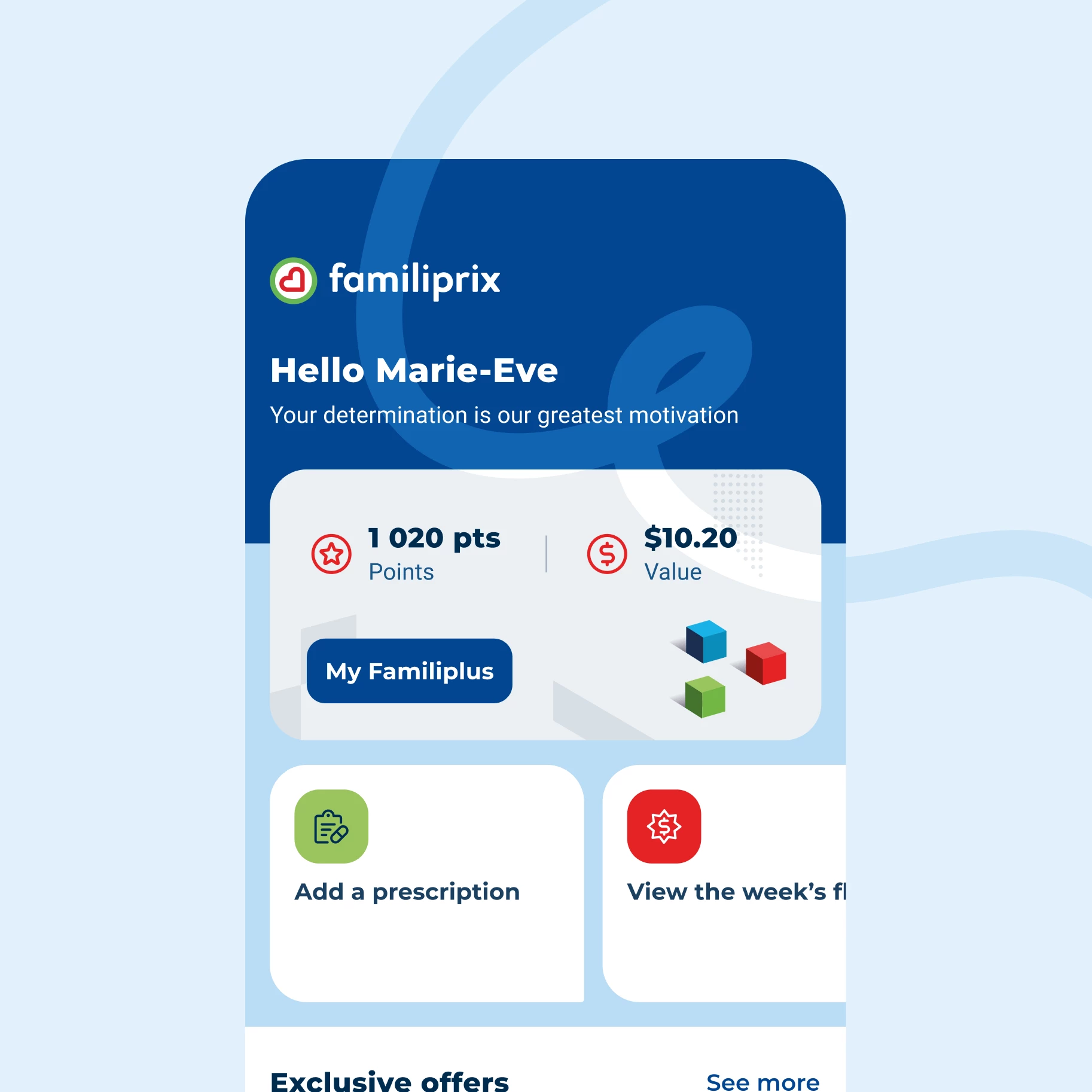 App homescreen