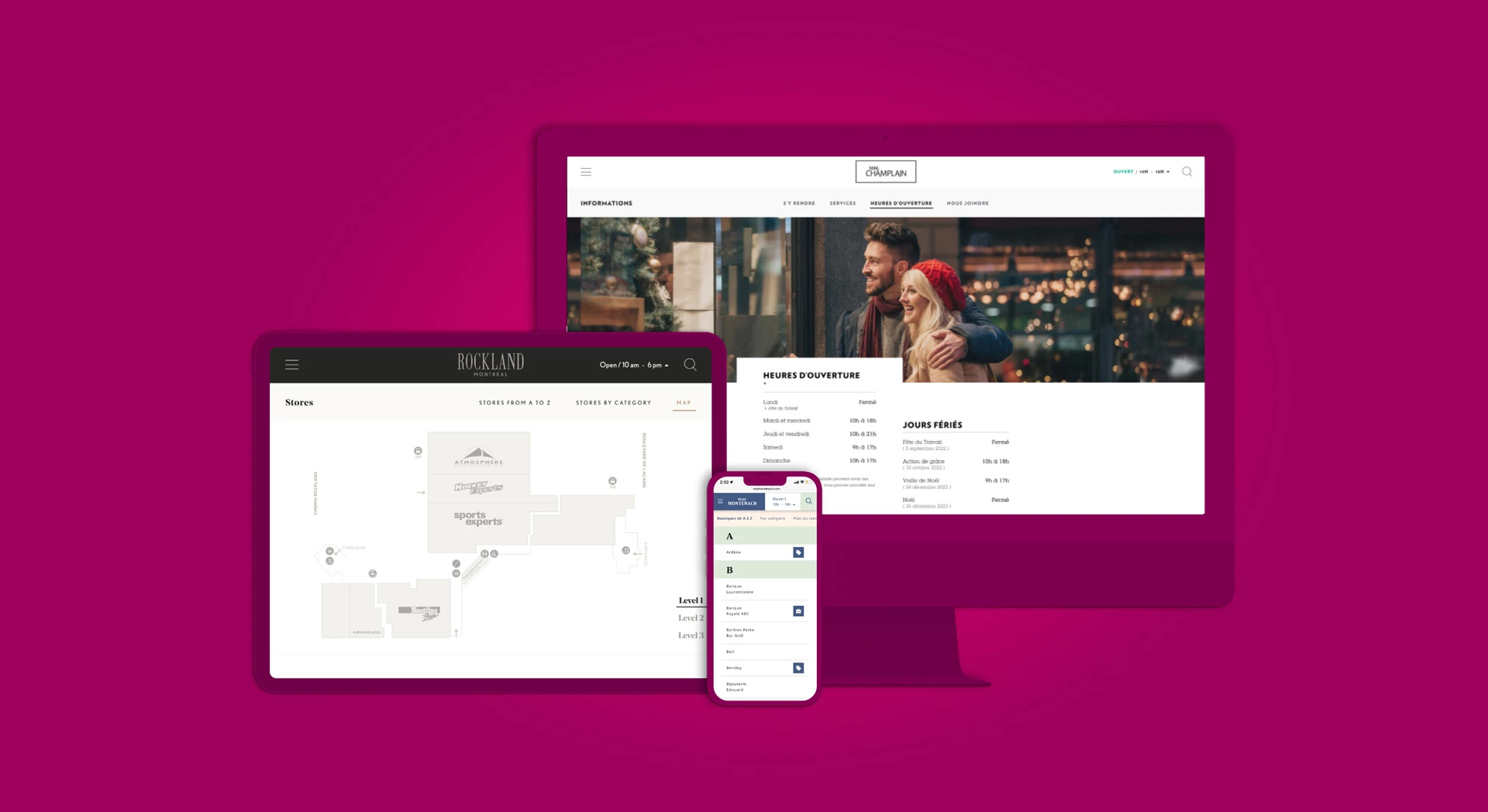 Cominar websites on phone, tablet and desktop