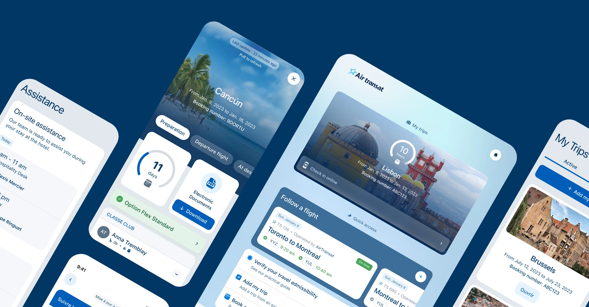 Multiple mobile and tablet app screens