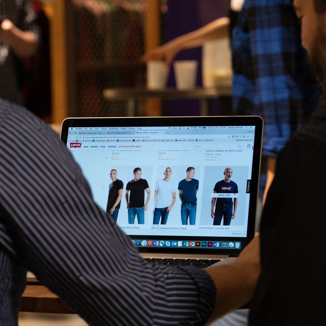 Interface de la boutique en ligne de Levi's