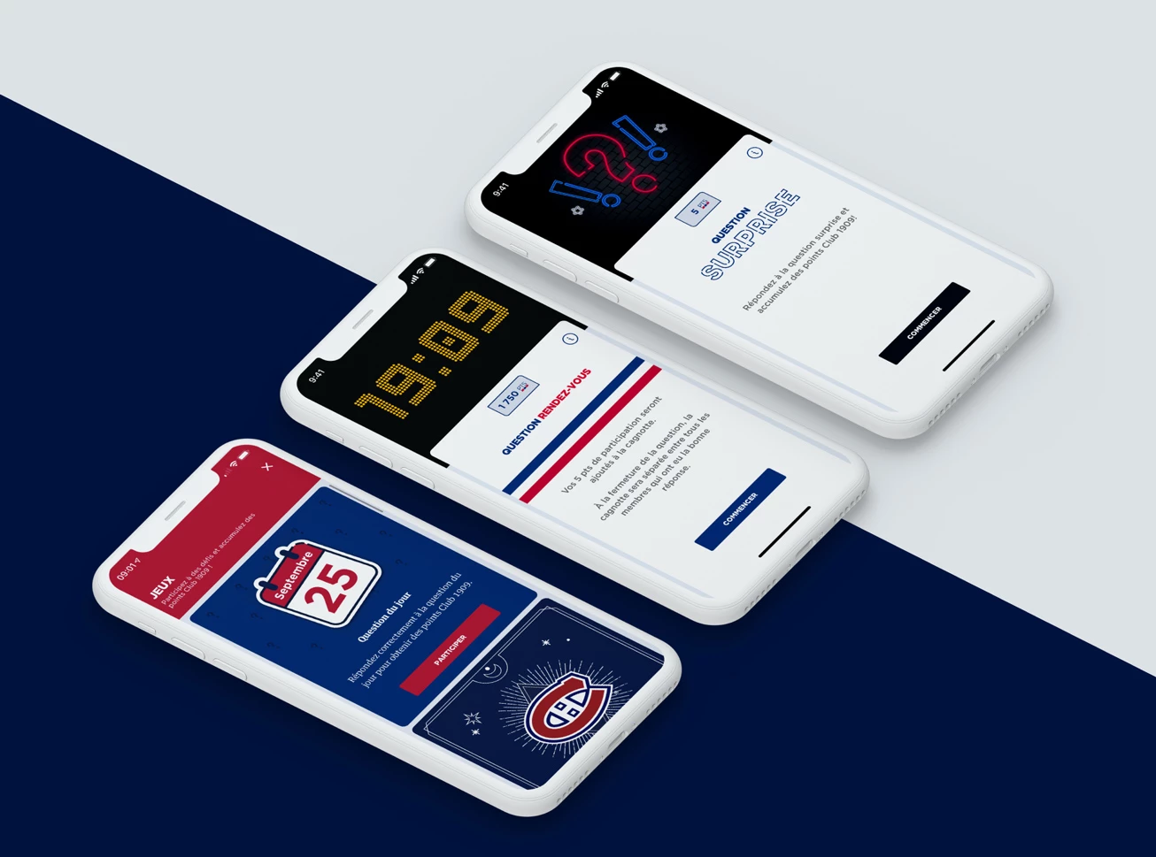 Écrans du système de défis interactifs