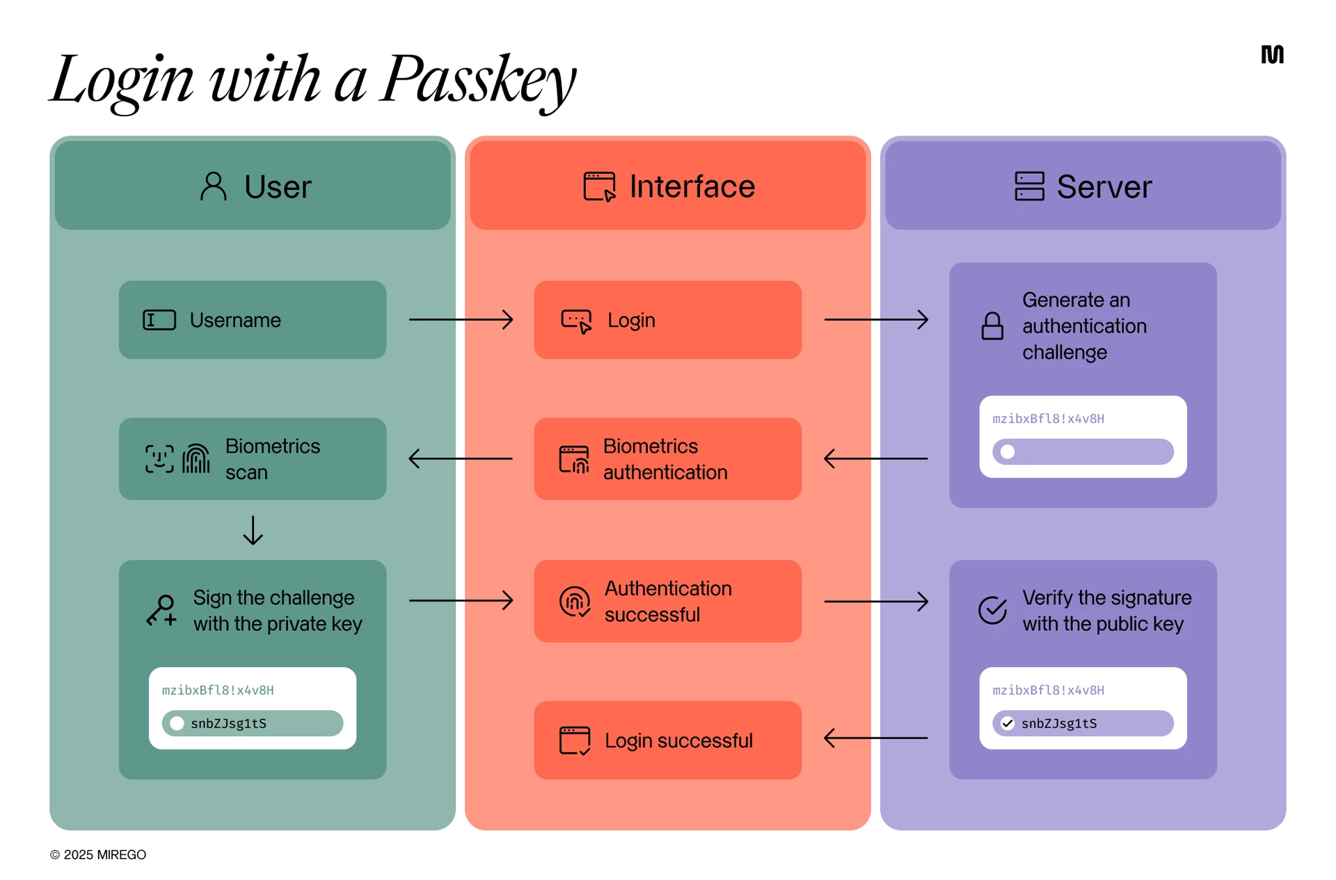 Login with a passkey flow