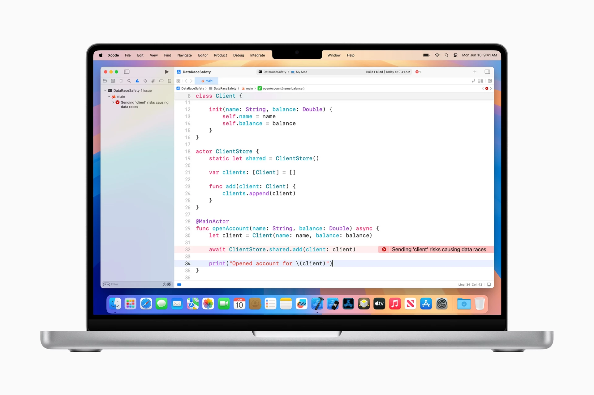 Swift 6's new features, highlighting data-race safety and compiler improvements