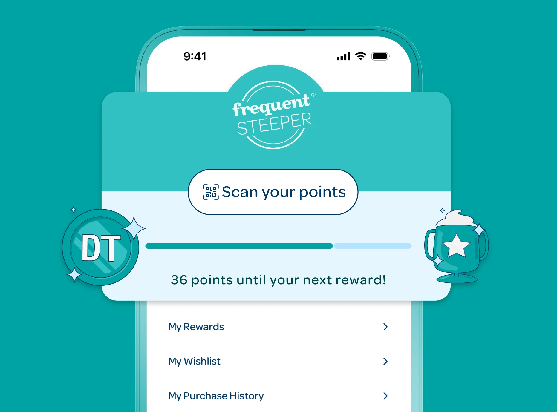 Frequent Steeper loyalty program interface