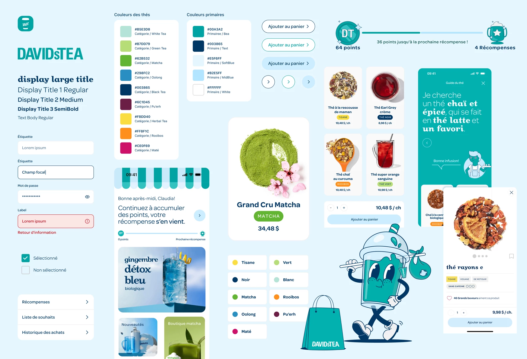 Design system de l'application de DAVIDsTEA