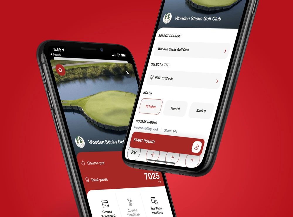 Screens showing a course and its characteristics